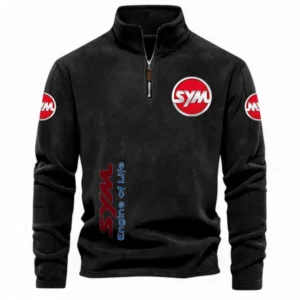 Eco-Friendly Scooter Half Zip Stand Up Collar Hoodie CAR484 - Black