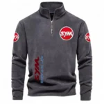 Street Scooter Half Zip Stand Up Collar Hoodie CAR484 - Dark Gray