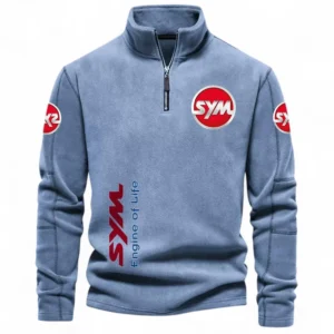 Agile City Bike Half Zip Stand Up Collar Hoodie CAR484 - Light Blue