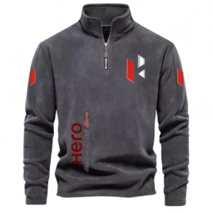 City Explorer Bike Half Zip Stand Up Collar Hoodie CAR484 - Dark Gray