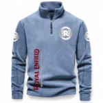 Timeless Road Bike Half Zip Stand Up Collar Hoodie CAR484 - Light Blue