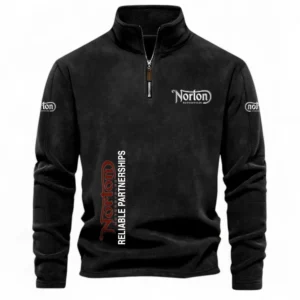 Custom Road Bike Half Zip Stand Up Collar Hoodie CAR484 - Black