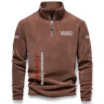 Performance Street Bike Half Zip Stand Up Collar Hoodie CAR484 - Brown