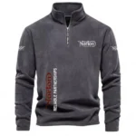 Lightweight Motorbike Half Zip Stand Up Collar Hoodie CAR484 - Dark Gray