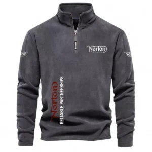 Lightweight Motorbike Half Zip Stand Up Collar Hoodie CAR484 - Dark Gray