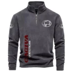 Track-Focused Bike Half Zip Stand Up Collar Hoodie CAR484 - Dark Gray