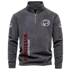 Track-Focused Bike Half Zip Stand Up Collar Hoodie CAR484 - Dark Gray