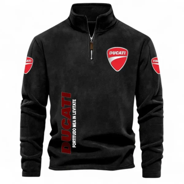 Adrenaline Machine Half Zip Stand Up Collar Hoodie CAR484 - Black