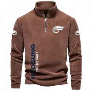 Everyday Motorbike Half Zip Stand Up Collar Hoodie CAR484 - Brown