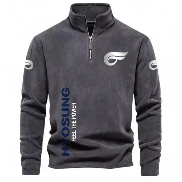 Dual-Sport Ride Half Zip Stand Up Collar Hoodie CAR484 - Dark Gray