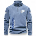 Modern Motorcycle Half Zip Stand Up Collar Hoodie CAR484 - Light Blue