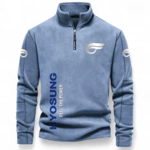 Modern Motorcycle Half Zip Stand Up Collar Hoodie CAR484 - Light Blue