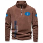 Sport Utility Vehicle Half Zip Stand Up Collar Hoodie CAR484 - Brown