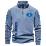 Outdoor Adventure Ride Half Zip Stand Up Collar Hoodie CAR484 - Light Blue