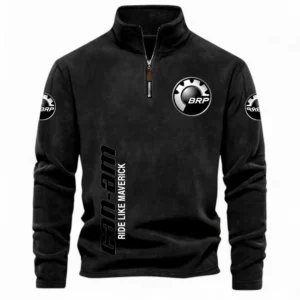 Adventure Quad Half Zip Stand Up Collar Hoodie CAR484 - Black
