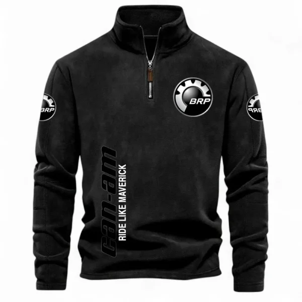 Adventure Quad Half Zip Stand Up Collar Hoodie CAR484 - Black