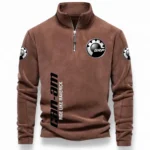 High-Performance Off-Roader Half Zip Stand Up Collar Hoodie CAR484 - Brown