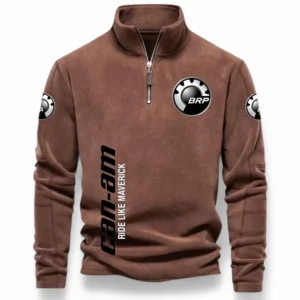 High-Performance Off-Roader Half Zip Stand Up Collar Hoodie CAR484 - Brown