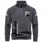 Fun Ride Machine Half Zip Stand Up Collar Hoodie CAR484 - Dark Gray