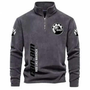 Fun Ride Machine Half Zip Stand Up Collar Hoodie CAR484 - Dark Gray