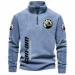 Outdoor Explorer Half Zip Stand Up Collar Hoodie CAR484 - Light Blue