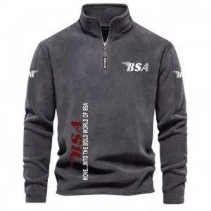 Antique Two-Wheeler Half Zip Stand Up Collar Hoodie CAR484 - Dark Gray