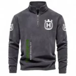 All-Terrain Two-Wheeler Half Zip Stand Up Collar Hoodie CAR484 - Dark Gray