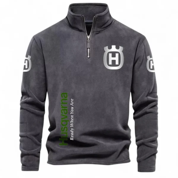 All-Terrain Two-Wheeler Half Zip Stand Up Collar Hoodie CAR484 - Dark Gray