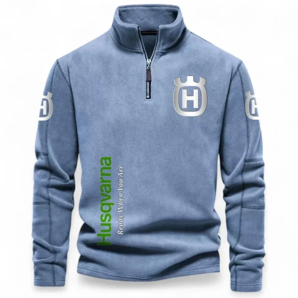 Performance Motocross Bike Half Zip Stand Up Collar Hoodie CAR484 - Light Blue