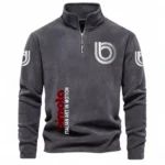 Boutique Performance Motorbike Half Zip Stand Up Collar Hoodie CAR484 - Dark Gray