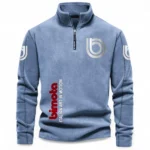 Race-Bred Machine Half Zip Stand Up Collar Hoodie CAR484 - Light Blue