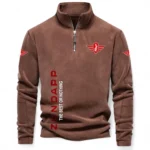 Collector’s Bike Half Zip Stand Up Collar Hoodie CAR484 - Brown