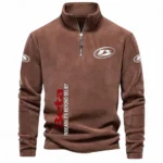 Agile Off-Road Ride Half Zip Stand Up Collar Hoodie CAR484 - Brown