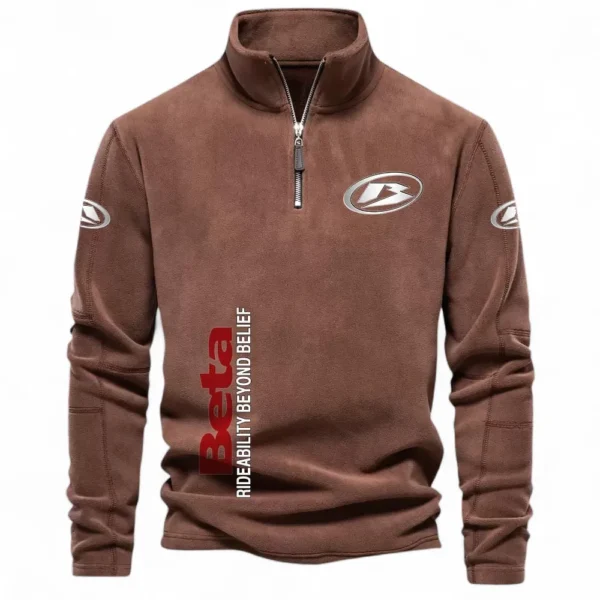 Agile Off-Road Ride Half Zip Stand Up Collar Hoodie CAR484 - Brown