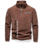 Street Cruiser Half Zip Stand Up Collar Hoodie CAR484 - Brown