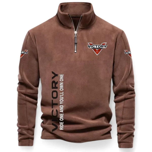 Street Cruiser Half Zip Stand Up Collar Hoodie CAR484 - Brown