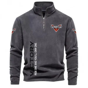 Long-Distance Bike Half Zip Stand Up Collar Hoodie CAR484 - Dark Gray
