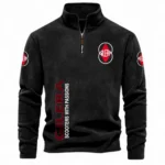 Stylish Urban Bike Half Zip Stand Up Collar Hoodie CAR484 - Black