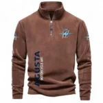 Track-Ready Motorcycle Half Zip Stand Up Collar Hoodie CAR484 - Brown
