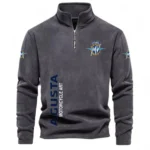 Sport Bike Half Zip Stand Up Collar Hoodie CAR484 - Dark Gray