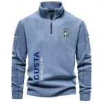Exotic Motorcycle Half Zip Stand Up Collar Hoodie CAR484 - Light Blue