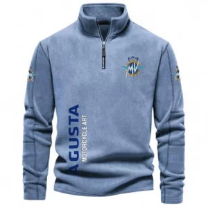Exotic Motorcycle Half Zip Stand Up Collar Hoodie CAR484 - Light Blue