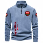 Motorbike Half Zip Stand Up Collar Hoodie CAR484 - Light Blue