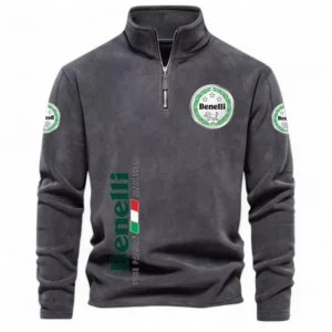 Urban Commuter Bike Half Zip Stand Up Collar Hoodie CAR484 - Dark Gray