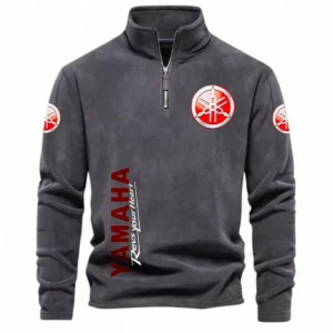 Dual-Sport Bike Half Zip Stand Up Collar Hoodie CAR484 - Dark Gray