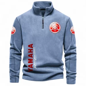 Motorbike Half Zip Stand Up Collar Hoodie CAR484 - Light Blue
