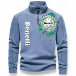 Classic Roadster Half Zip Stand Up Collar Hoodie CAR485 - Light Blue