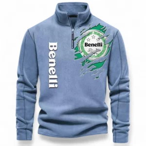 Classic Roadster Half Zip Stand Up Collar Hoodie CAR485 - Light Blue