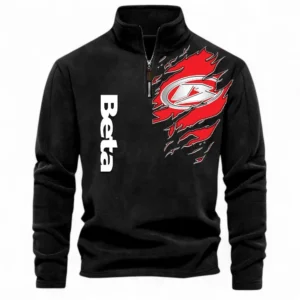 Off-Road Motorcycle Half Zip Stand Up Collar Hoodie CAR485 - Black