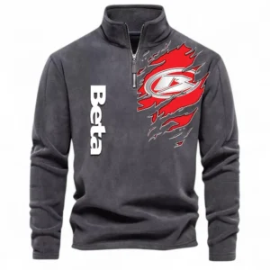 Trail Motorbike Half Zip Stand Up Collar Hoodie CAR485 - Dark Gray